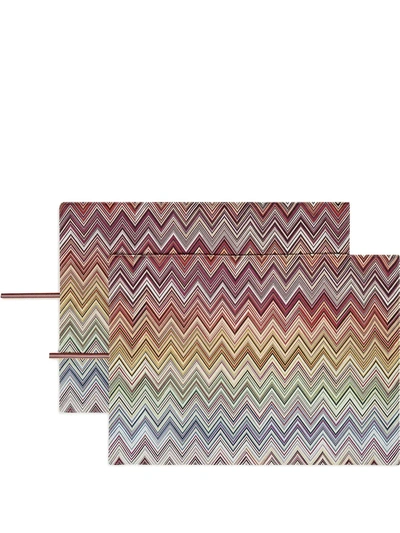 Missoni Zigzag-print Two-piece Placemat Set In Rot
