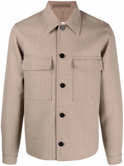 Jil Sander Chest-pocket Shirt Jacket In Nude