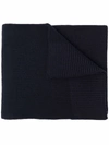 Maison Margiela Chunky-knit Wool-cotton Scarf In Blue