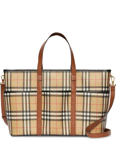Burberry Check Print Changing Bag In Brown