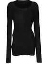 RICK OWENS LIGHTWEIGHT RIBBED-KNIT TOP