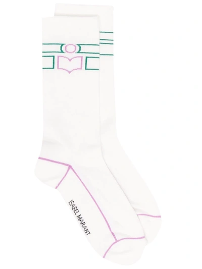 Isabel Marant Étoile Logo-print Socks In White