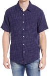 The Normal Brand Freshwater Short Sleeve Button-up Shirt In Ocean