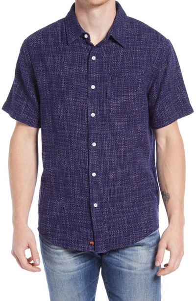 The Normal Brand Freshwater Short Sleeve Button-up Shirt In Ocean