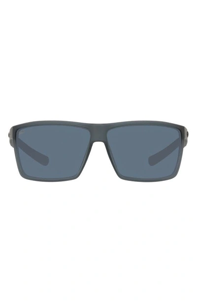 Costa Del Mar 63mm Polarized Oversize Rectangular Sunglasses In Grey
