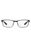 Prada 55mm Rectangular Optical Glasses In Black
