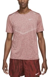 Nike Dri-fit Rise 365 Men's Short-sleeve Running Top In Dark Cayenne/reflective Silver