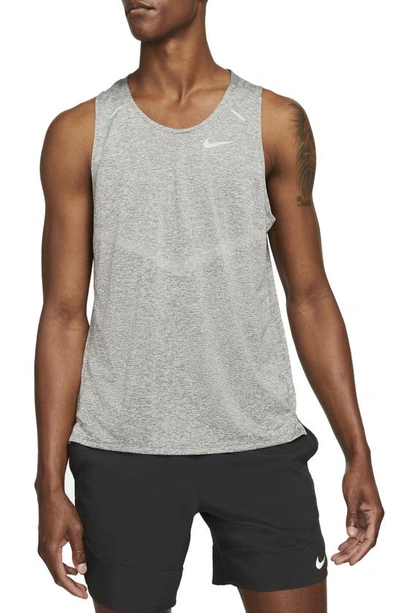 Nike Men's Rise 365 Dri-fit Running Tank Top In Smoke Grey/smoke Grey/reflective Silver