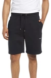 Frame Drawstring-waist Cotton-blend Jersey Shorts In Noir