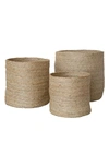 WILL AND ATLAS SET OF 3 ROUND JUTE BASKETS,WT009/NAT