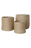 Will And Atlas Set Of 3 Round Jute Baskets In Natural