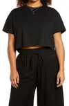Open Edit Boxy Crop Top In Black