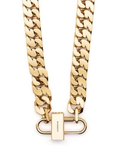 Givenchy Womens 710-golden Yellow G-chain Small Logo-engraved Brass Chain Necklace 1