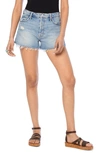 MOTHER THE TOMCAT FRAY HEM DENIM SHORTS,4332-259