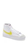 Nike Women's Blazer Mid 77 Essential High Top Casual Sneakers From Finish Line In White/ Yellow/ Orange/ Black