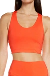 Zella Studio Lite Longline Bra In Coral Hot