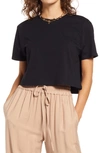 Open Edit Boxy Crop T-shirt In Black