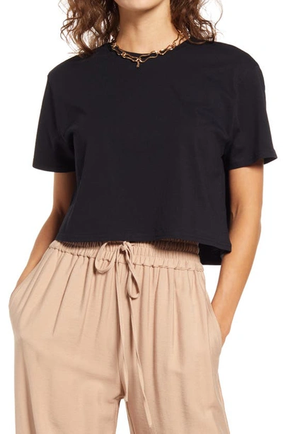 Open Edit Boxy Crop T-shirt In Black