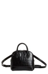BALENCIAGA EXTRA EXTRA SMALL VILLE CROC EMBOSSED LEATHER SATCHEL,65704015VB7