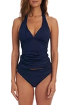 La Blanca Island Goddess Halter Tankini Swim Top In Black