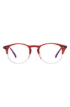 Diff Jaxson 51mm Square Blue Light Blocking Glasses In Rosewood Ombre/ Clear