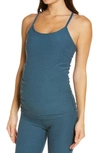 Beyond Yoga Maternity Racerback Tank In Stellar Blue Heather