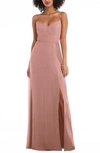 After Six Tie Back Cutout Chiffon Gown In Desert Rose