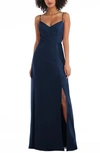 After Six Tie Back Cutout Chiffon Gown In Midnight