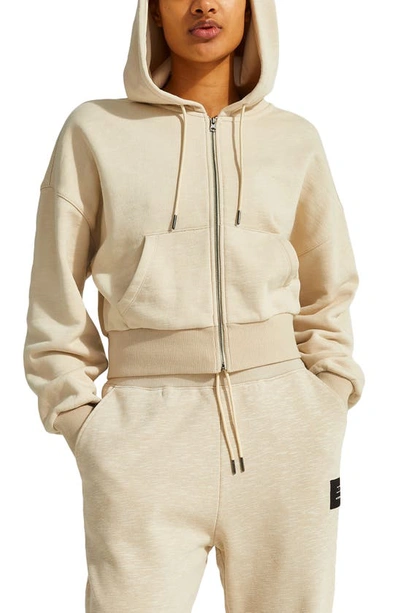 Halle Berry X Sweaty Betty Ginger Essentials Zip Hoodie In Pebble Beige
