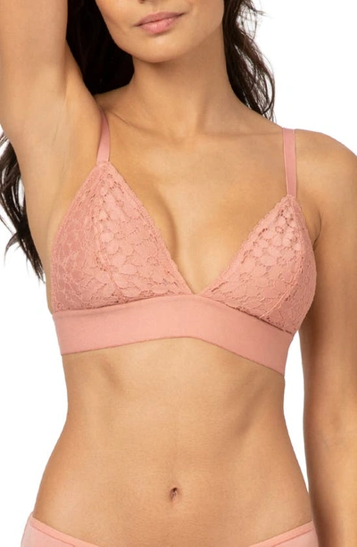 Lively The Floral Lace Bralette In Shell Pink