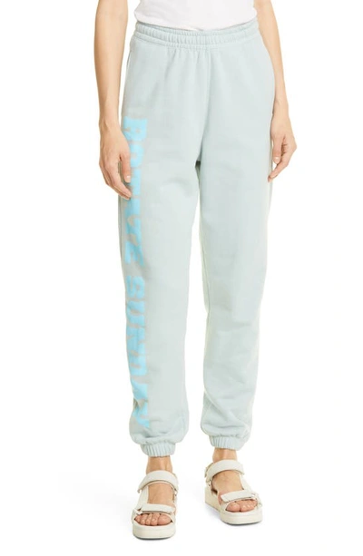 Rotate Birger Christensen Mimi Printed Organic Cotton-fleece Track Pants In Blue