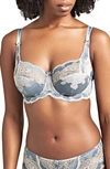 Panache Womens Crystal Blue Clara Lace-embellished Stretch-jersey Full-cup Bra 30d In Crystal Blue
