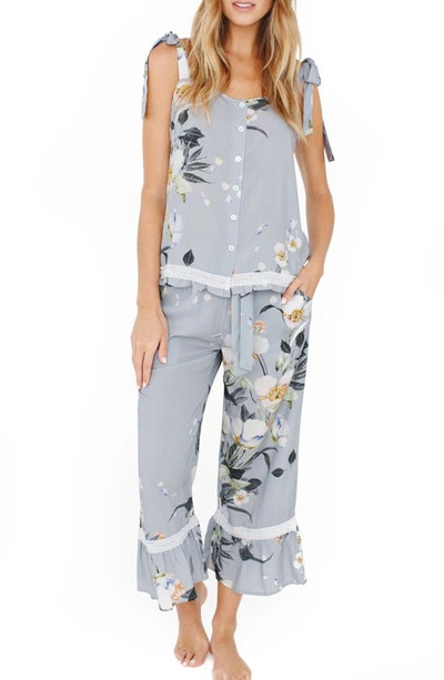 Plum Pretty Sugar Floral Flounce Pajamas In Lovestoned