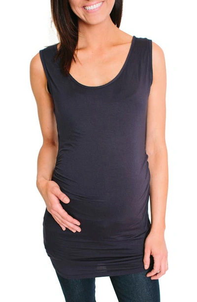 Nom Maternity Joey Ruched Maternity Tank In Navy
