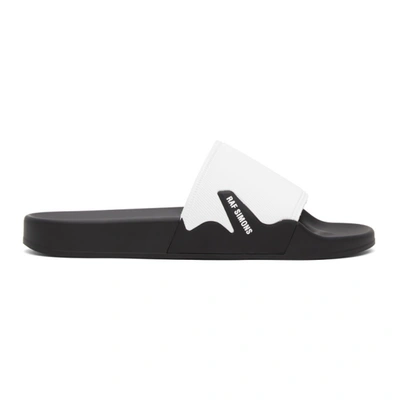 Raf Simons White Astra Logo Rubber Slides