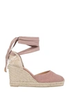 Castaã±er Carina Canvas Wedge Espadrilles In Pink