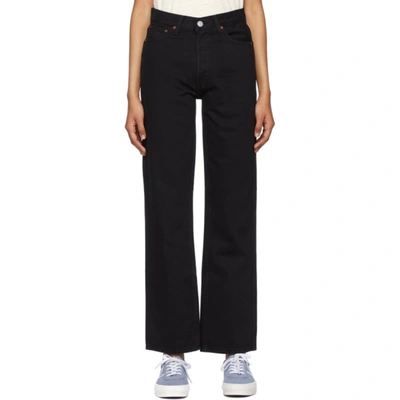 Re/done '90s Loose Mid-rise Straight Jeans In Black