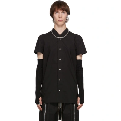 Rick Owens Black Cotton Golf Short Sleeve Shirt