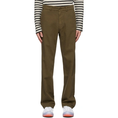 Nudie Jeans Tuff Tony Cotton-twill Relaxed-leg Trousers In Green