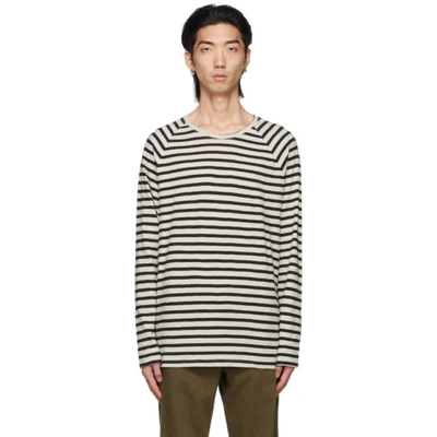 Nudie Jeans Otto Striped Organic Cotton-jersey T-shirt In Black
