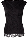 Philipp Plein Lace-patterned Sleeveless Blouse In Schwarz