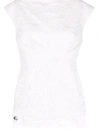 Philipp Plein Scalloped Lace Blouse In Nude
