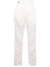 Philipp Plein Straight-leg Lace Trousers In Nude