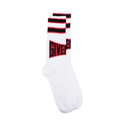 Givenchy Logo Knit Ribbed Socks In White