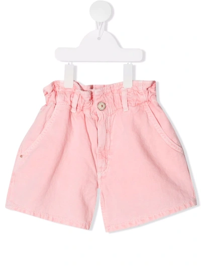 Dondup Kids' High-waisted Denim Shorts In Pink