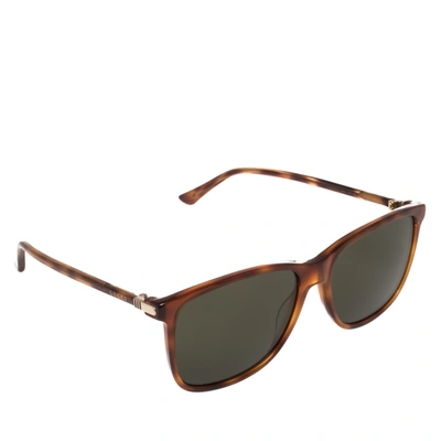 Pre-owned Gucci Black/brown Tortoise Gg0017s Wayfarer Sunglasses