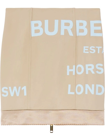 Burberry Horseferry Print Mini Skirt In Braun