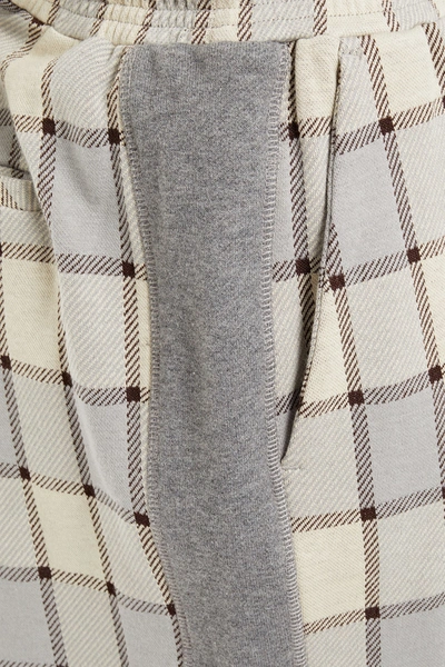 Ninety Percent Checked Organic Cotton-blend Shorts In Neutrals