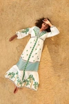 Farm Rio Palm Tree Embroidered Long Sleeve Dress In Off-white Multi