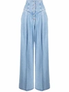 MADE IN TOMBOY BLUE HIGH-RISE WIDE-LEG JEANS